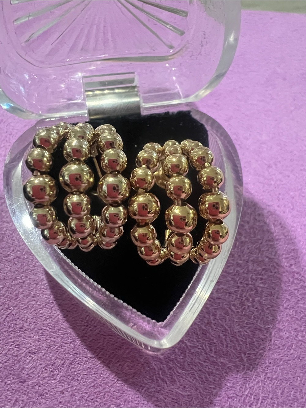 B#92-Gold Beaded Hoop Earrings - Women Jewelry
